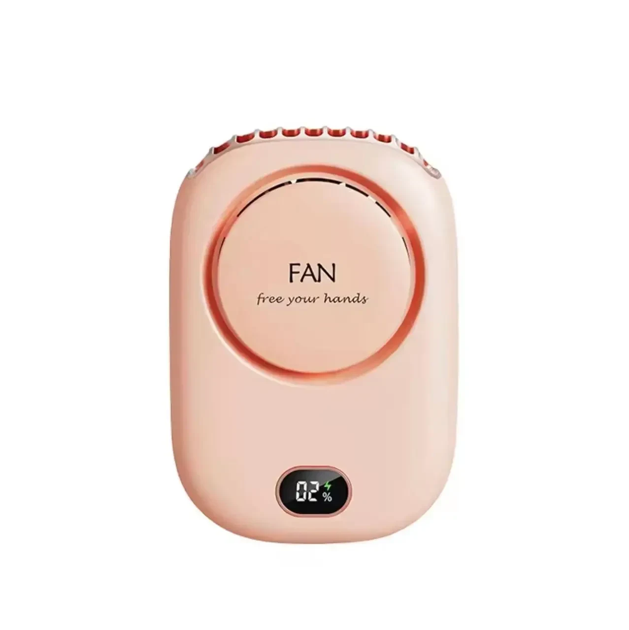 Вентилятор портативний FAN DQ203 на шию з акумулятором USB Type-C LED, Рожевий