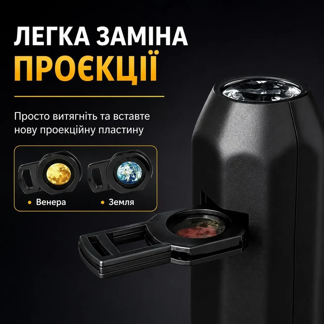 LED нічник-проектор планет USB 10 проекцій 360° | Проектор планет для кімнати, спальні та авто