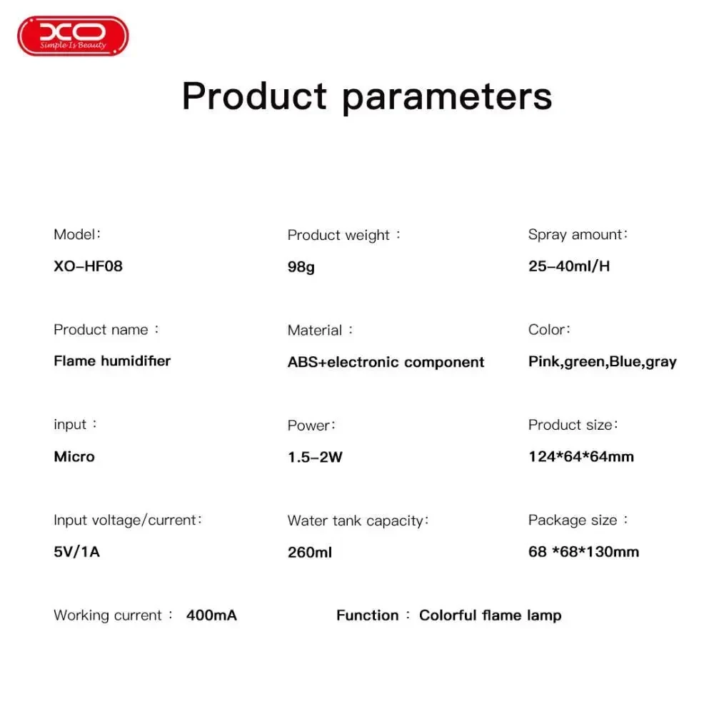 Зволожувач повітря XO HF08 Coca-Cola (260ml) Рожевий