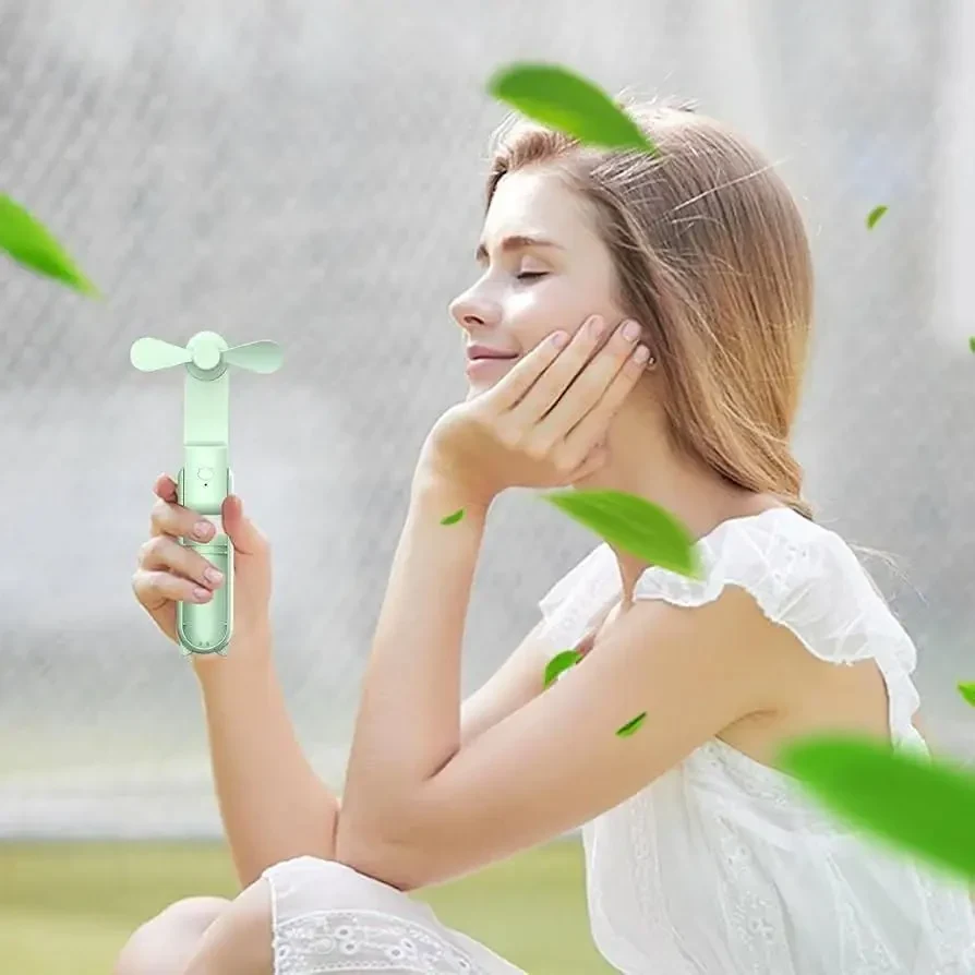 Портативний складний вентилятор Foldable Handheld Fan Зелений