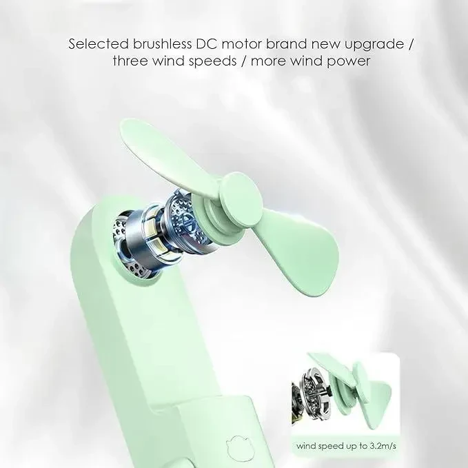 Портативний складний вентилятор Foldable Handheld Fan Зелений