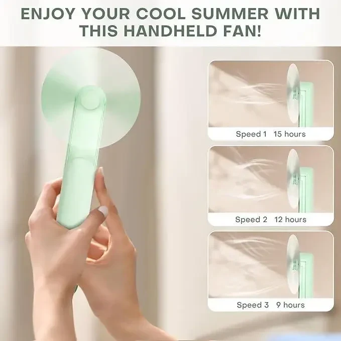 Портативний складний вентилятор Portable Small Pocket Fan М'ятний