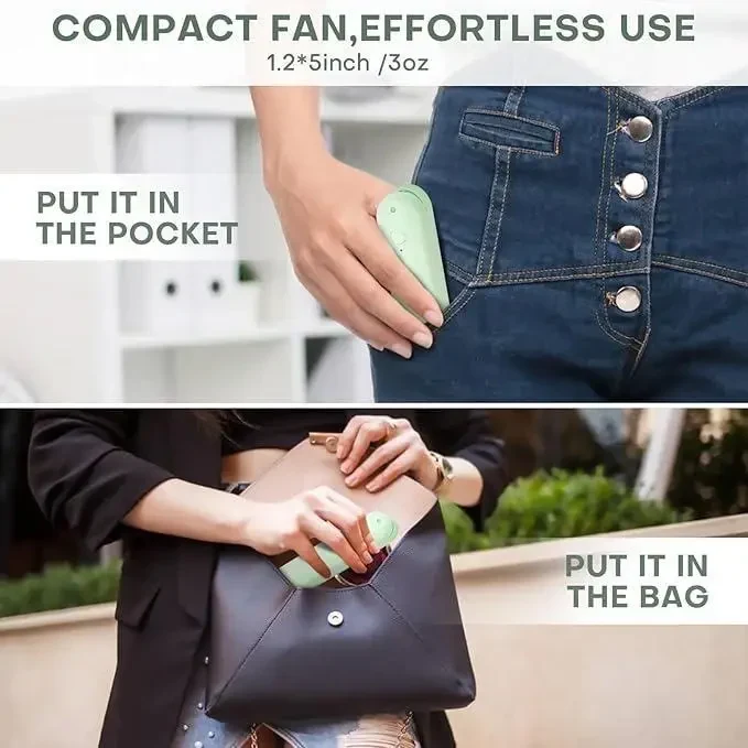 Портативний складний вентилятор Portable Small Pocket Fan М'ятний