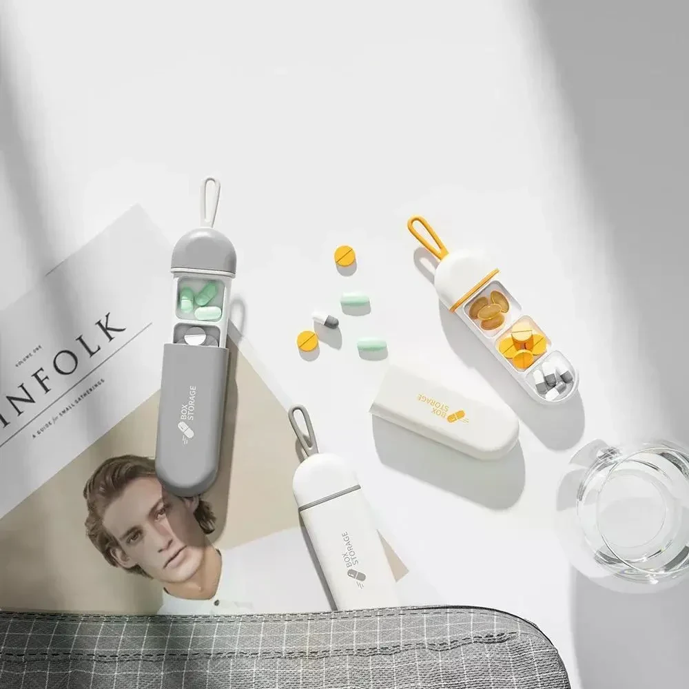 Вологозахисна пластикова таблетниця для ліків на 3 відділення Pill Box органайзер - контейнер для вітамінів і таблеток, Жовтий