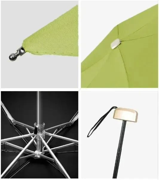 Міні-парасоля Pocket Rain Umbrella у чохлі, складана, з УФ-захистом, для сонця та дощу, легка, водонепроникна, Зелений