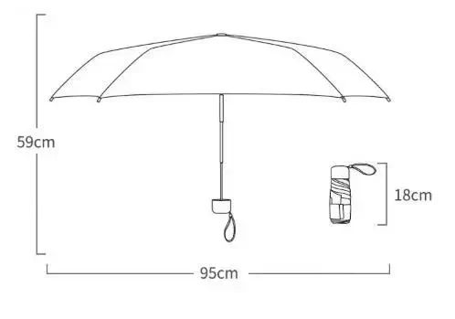 Міні-парасоля Pocket Rain Umbrella у чохлі, складана, з УФ-захистом, для сонця та дощу, легка, водонепроникна, Зелений