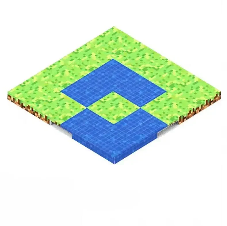 Магнітна основа для конструктора з блоків Minecraft 4 на 4 блоки з водою