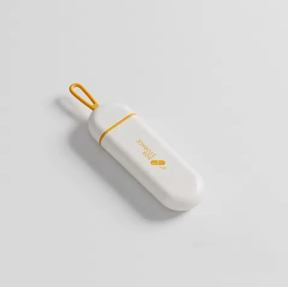 Вологозахисна пластикова таблетниця для ліків на 3 відділення Pill Box органайзер - контейнер для вітамінів і таблеток, Жовтий