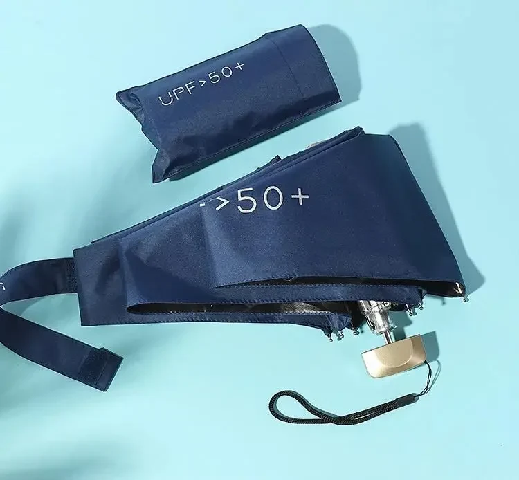 Міні-парасоля Pocket Rain Umbrella у чохлі, складана, з УФ-захистом, для сонця та дощу, легка, водонепроникна, Синій