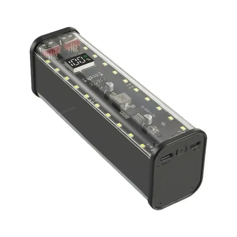 Корпус для павербанку 8×18650 — 22.5W швидка зарядка, LED, порти USB-C та Micro USB, бокс для акумуляторів, для самостійної
