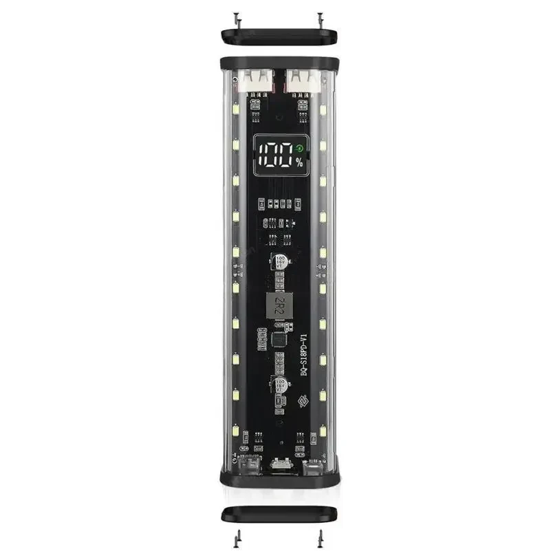 Корпус для павербанку 8×18650 — 22.5W швидка зарядка, LED, порти USB-C та Micro USB, бокс для акумуляторів, для самостійної