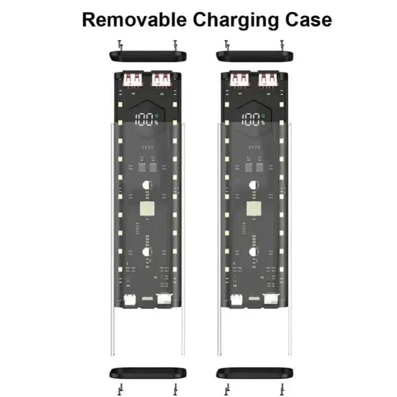 Корпус для павербанку 4×21700 — 22.5W швидка зарядка, LED світильник, порти USB-C, Lightning бокс | УЦІНКА