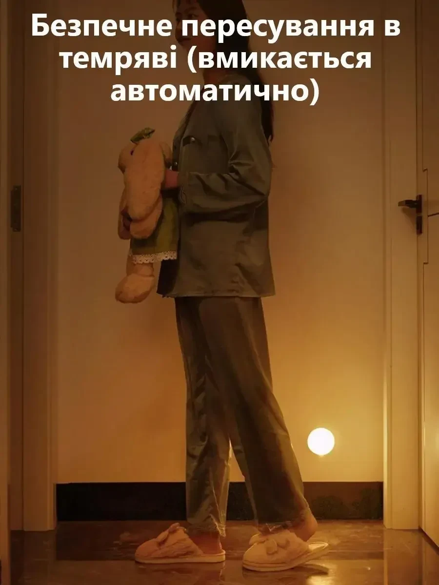 LED Нічник світильник 3 штуки в наборі з датчиком руху (Холодне біле світло) — USB заряджається, для кухні, шафи, сходів,