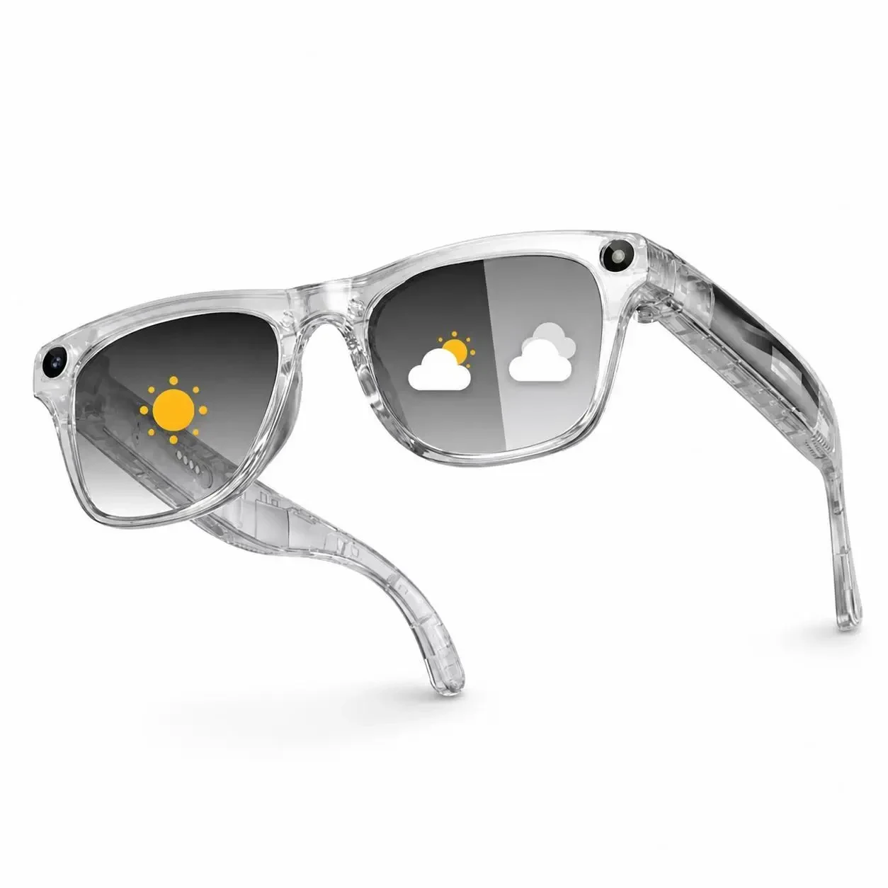 Смарт-окуляри Smart AI Glasses xKoen One Pro з камерою, Bluetooth, Wi-Fi, фотохромні лінзи з автозатемненням, Білі