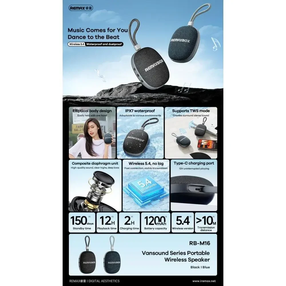 Акустична система REMAX RB-M16 5W Bluetooth Чорна