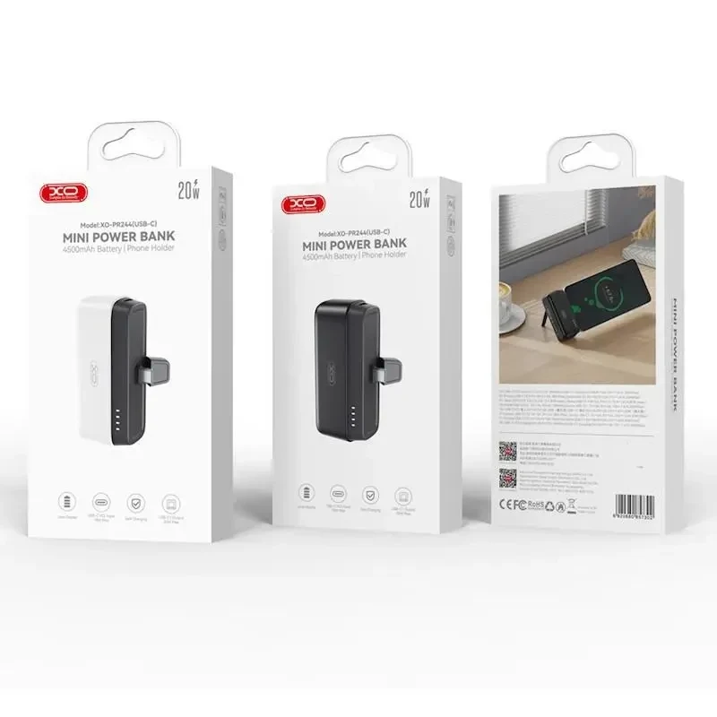 УМБ Power Bank XO PR244 5000mAh Type-C 20W (з підставкою) Чорний