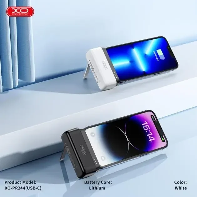 УМБ Power Bank XO PR244 5000mAh Type-C 20W (з підставкою) Чорний