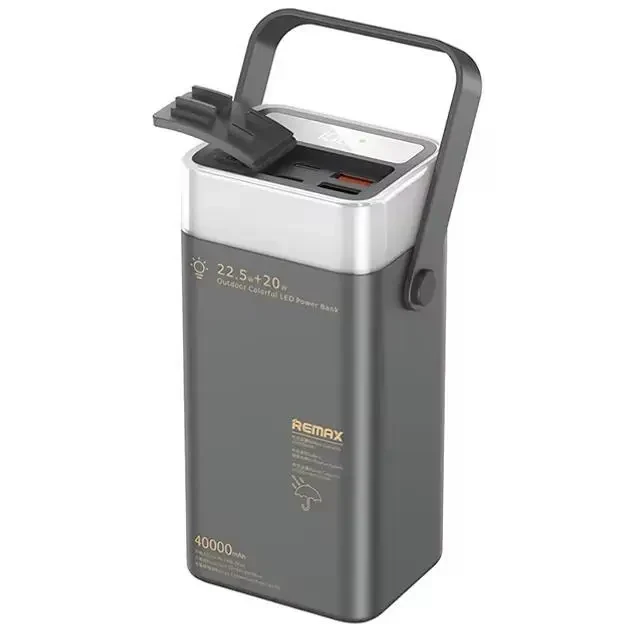 УМБ Power Bank Remax RPP-596 Fluorite Series 40000mAh PD20W+QC22.5W LED підсвітка Сірий