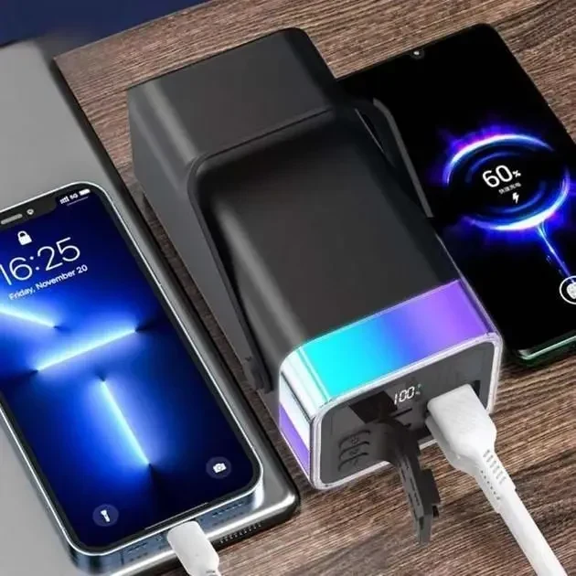 УМБ Power Bank Remax RPP-596 Fluorite Series 40000mAh PD20W+QC22.5W LED підсвітка Сірий