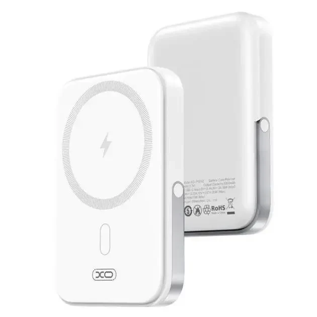 УМБ Power Bank XO PR242 5000mAh PD20W з бездротовою зарядкою MagSafe 15W та U-подібним тримачем, Білий