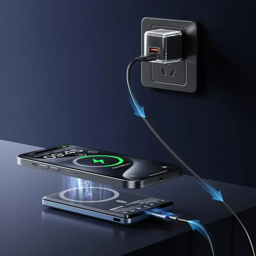 УМБ Power Bank Remax RPP-2 Vocard Series Magnetic 5000mAh PD20W з бездротовою зарядкою Сірий
