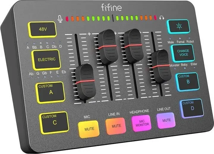 Мікшерний ігровий пульт Fifine SC3 Sound Card Чорний