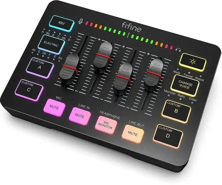 Мікшерний ігровий пульт Fifine SC3 Sound Card Чорний