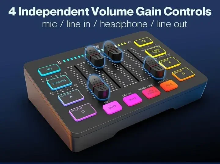 Мікшерний ігровий пульт Fifine SC3 Sound Card Чорний