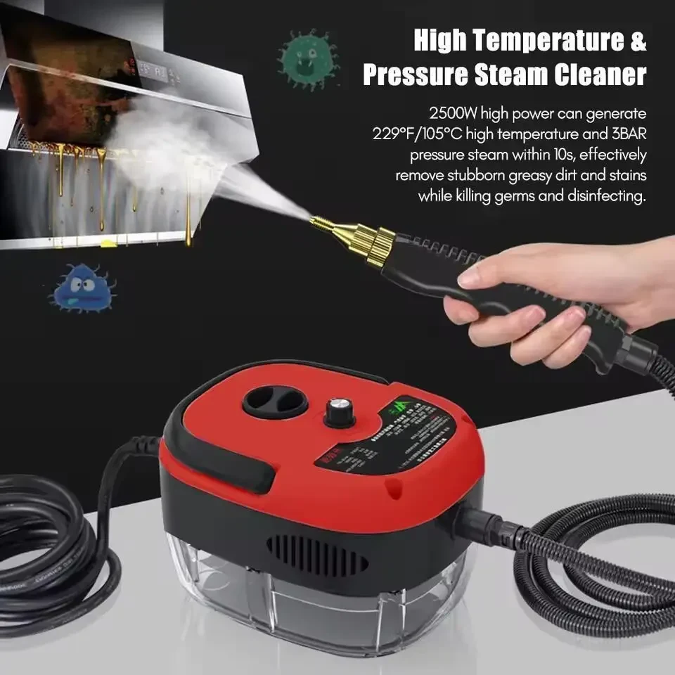 Пароочистник побутовий парогенератор GCJ 1500w + 3 Насадки в комплекті Червоний