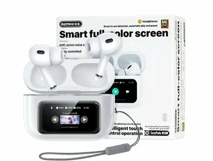 Бездротові навушники Remax W30N Noise-Cancelling Smart case Білий