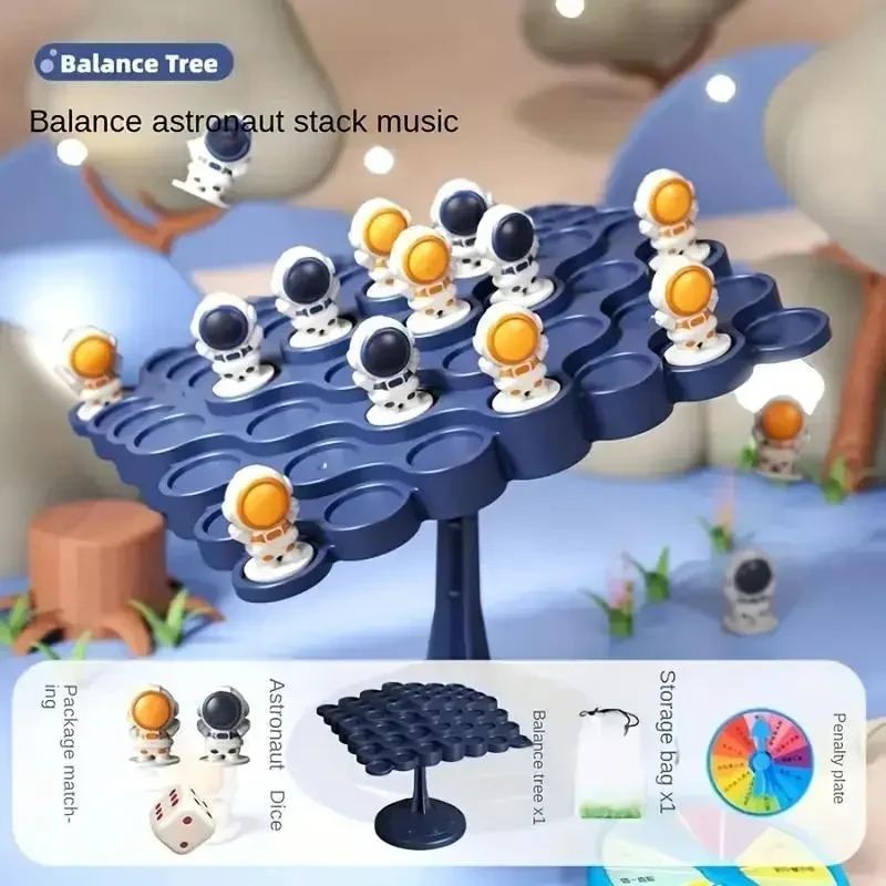 Дитяча інтерактивна настільна гра балансувальне дерево "Astronaut Balance Tree" для всієї родини, 50 космонавтів