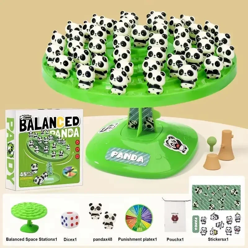 Дитяча інтерактивна настільна гра балансувальне дерево "Panda Balance Tree" для всієї родини, 48 панд в комплекті