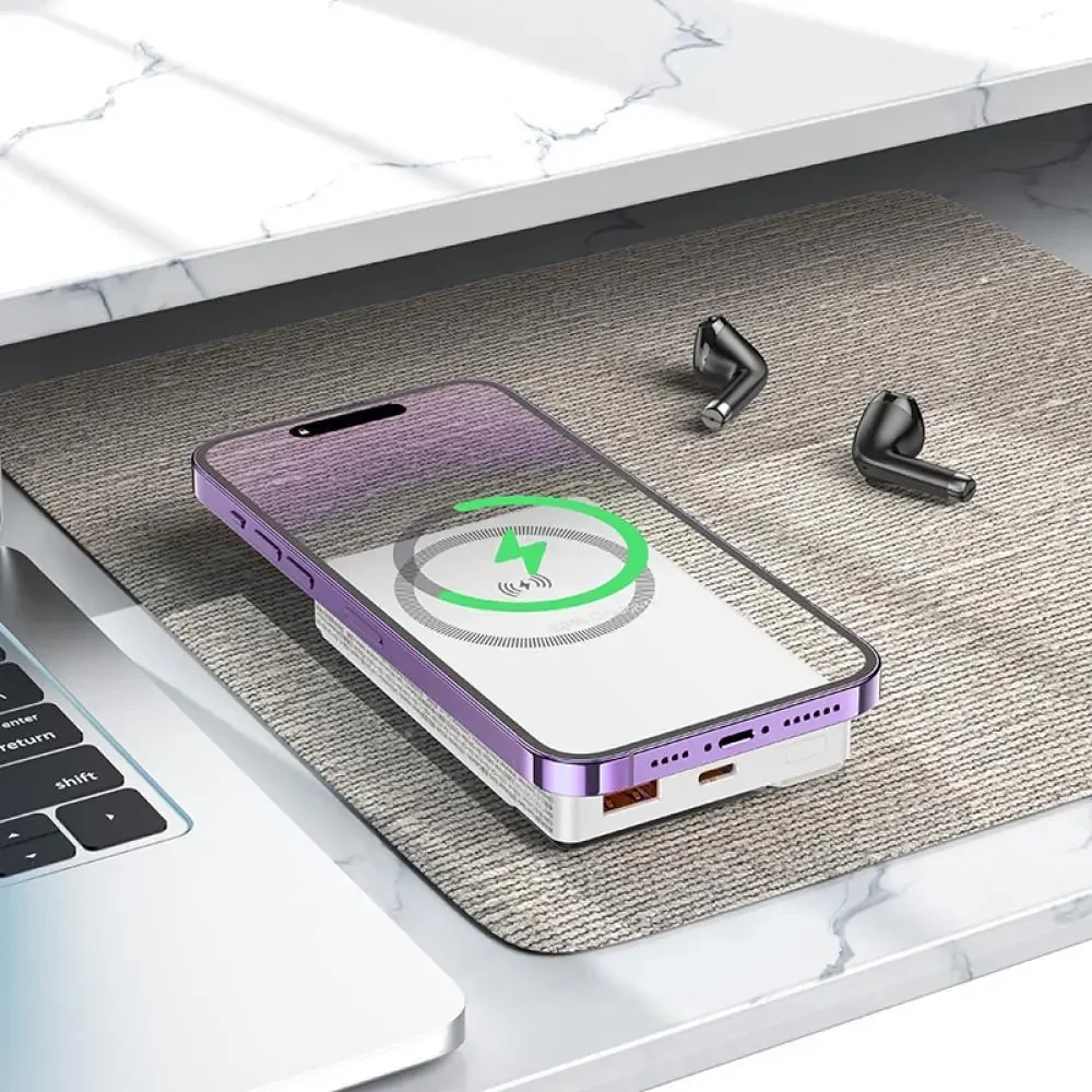 УМБ Power Bank Borofone BJ49 Astute 10000mAh PD20W+22.5W MagSafe з бездротовою зарядкою Білий