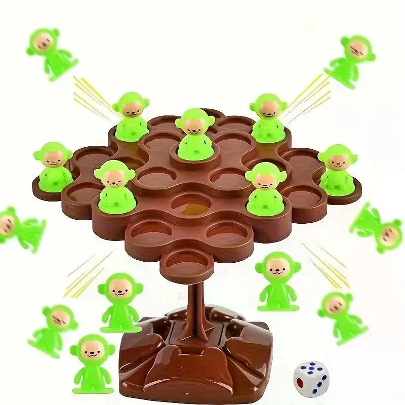 Дитяча інтерактивна настільна гра балансувальне дерево "Monkey Balance Tree" для всієї родини, 28 мавп в комплекті