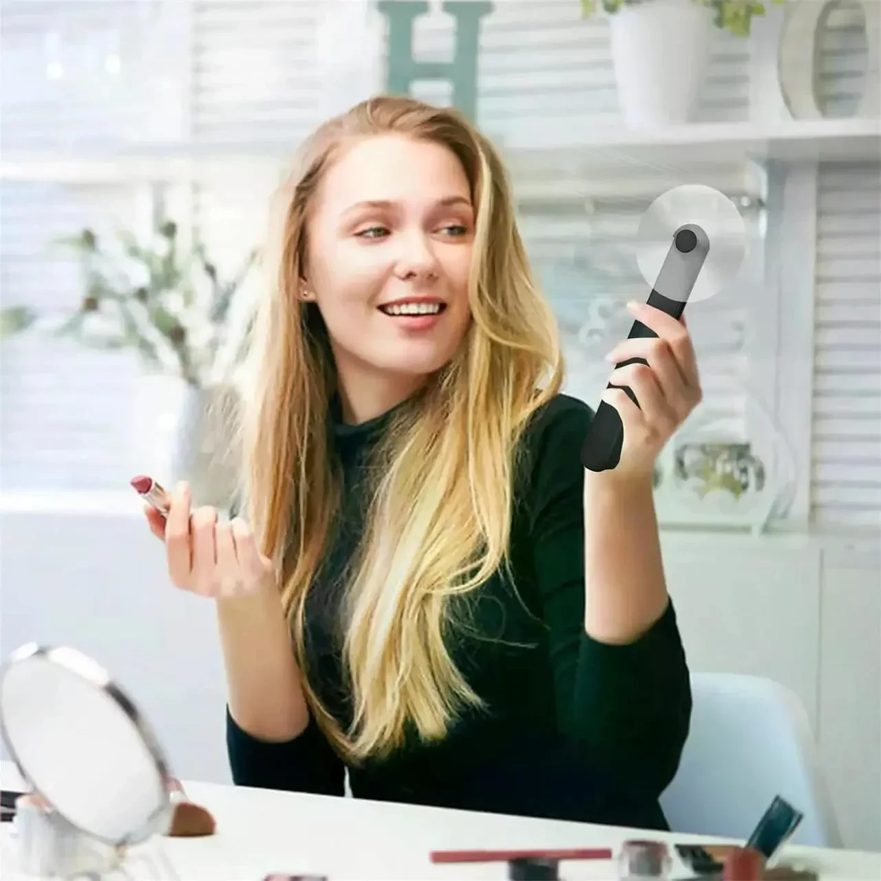 Портативний складний вентилятор Portable Small Pocket Fan Чорний
