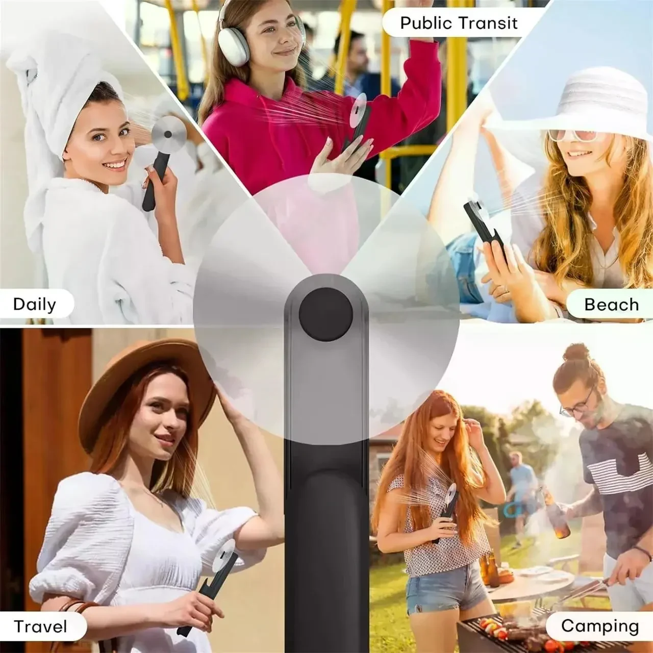 Портативний складний вентилятор Portable Small Pocket Fan Чорний