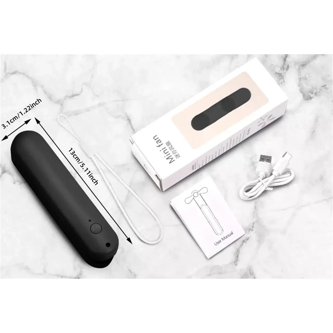 Портативний складний вентилятор Portable Small Pocket Fan Чорний