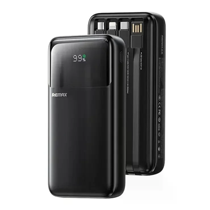УМБ Power Bank Remax FCP-1 10000mAh PD20W+Q.C3.0 (with cable Type-C+Lightning+Micro+USB) Чорний