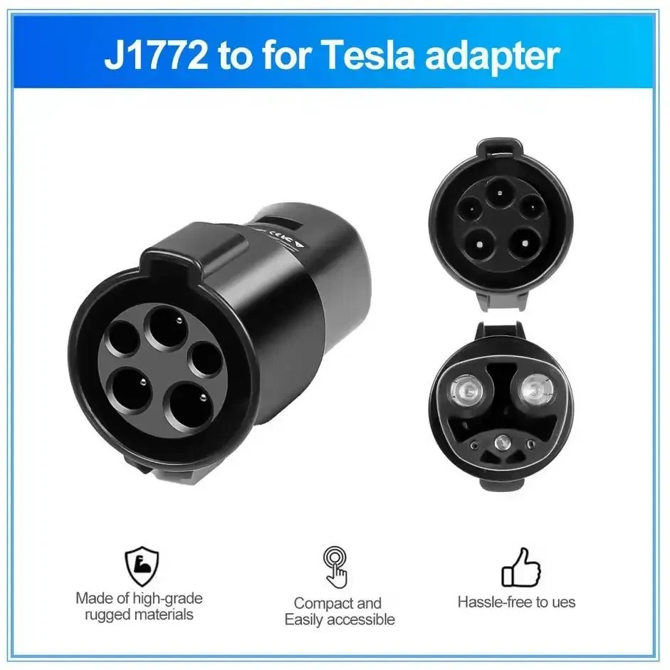 Перехідник для електромобіля — Type 1 → Tesla (J1772 → Tesla) для Tesla с США, Чорний