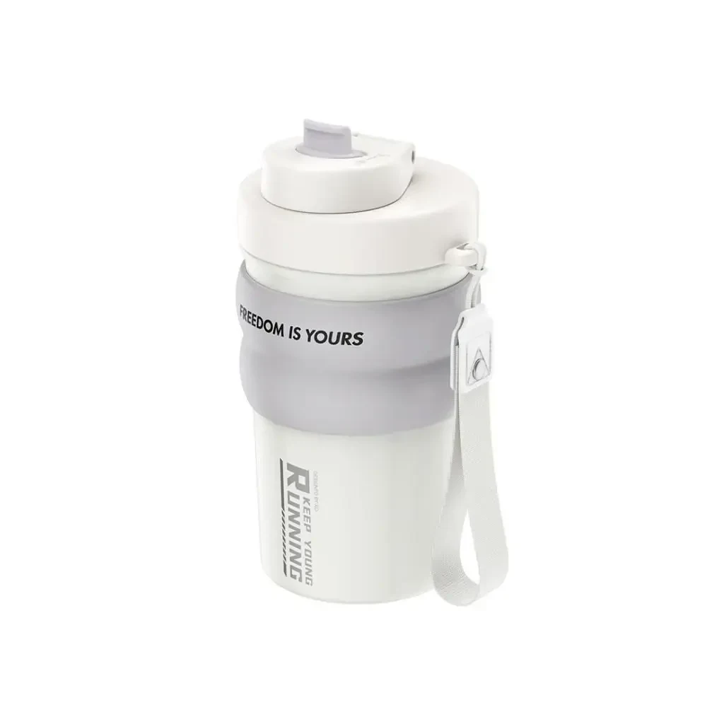 Термокружка (термос) XO CF39 500ml з ремінцем і кришкою для пиття, Білий