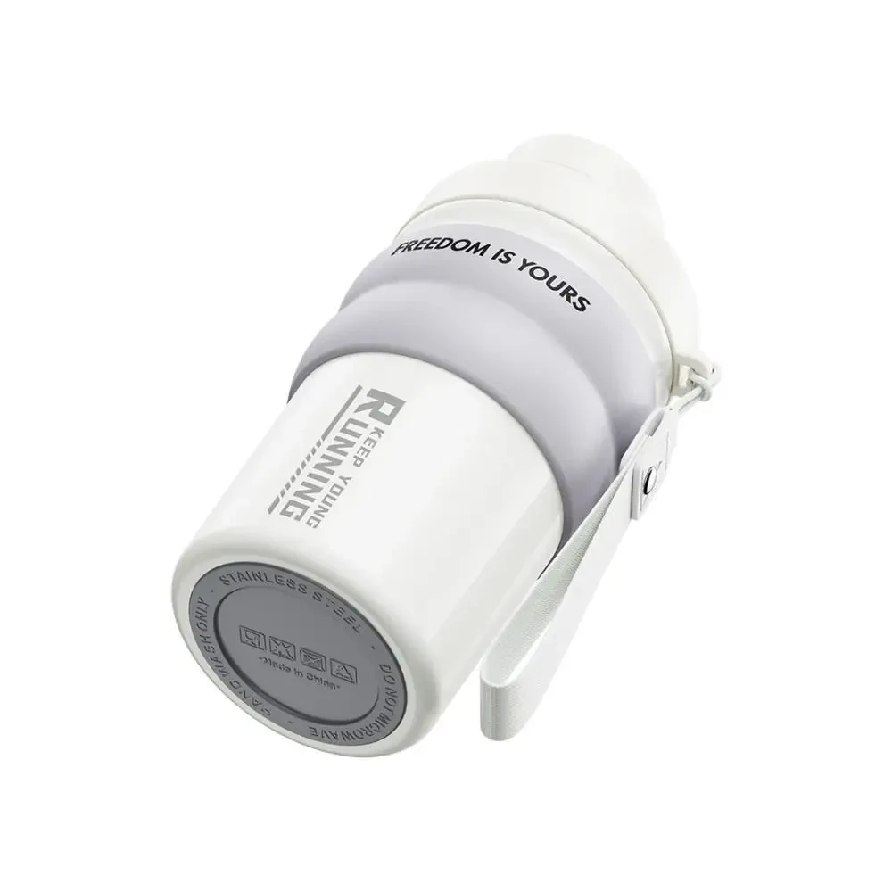 Термокружка (термос) XO CF39 500ml з ремінцем і кришкою для пиття, Білий