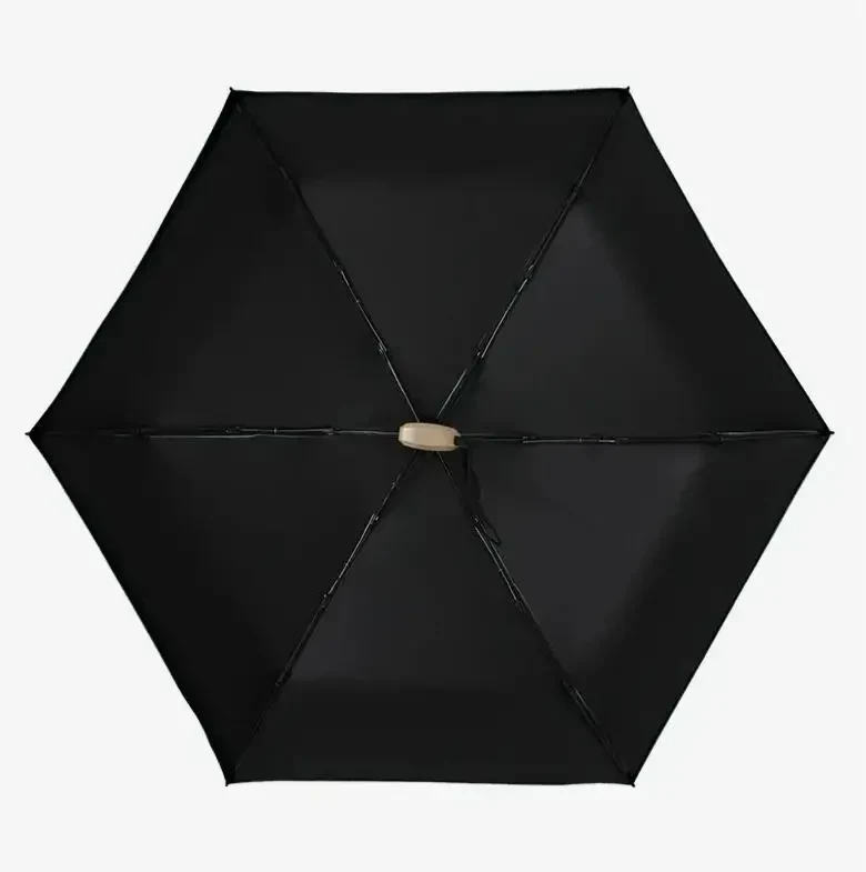 Міні-парасоля Pocket Rain Umbrella у чохлі, складана, з УФ-захистом, для сонця та дощу, легка, водонепроникна, Чорна