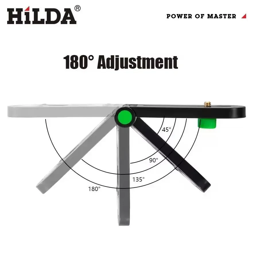 Кронштейн HILDA Mini для лазерного рівня, настінний, з регулюванням 180°, різьба 1/4", з потужним магнітом