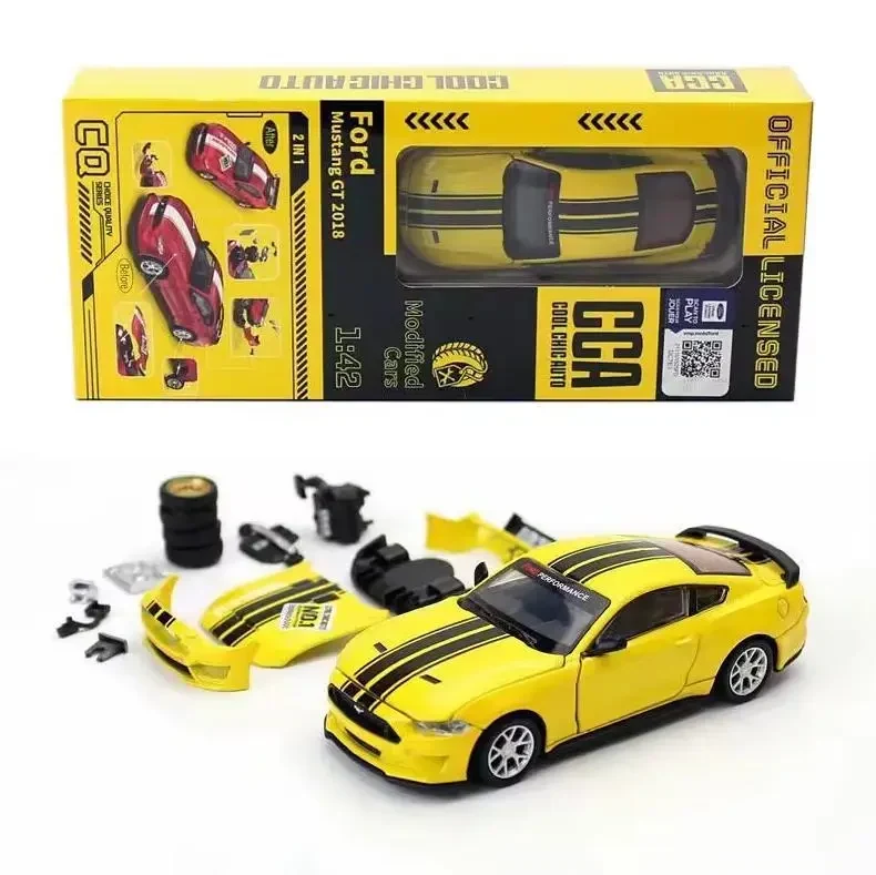 Модель авто Ford Mustang 1:42 – металевий колекційний конструктор (моделька + запчастини для тюнінгу), деталізована копія для