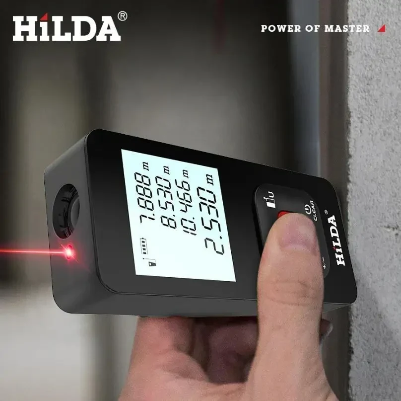 Професійний Лазерний Дальномір HILDA Laser Distance Meter 50M з вбудованим акумулятором (Type-C) Електронна Рулетка