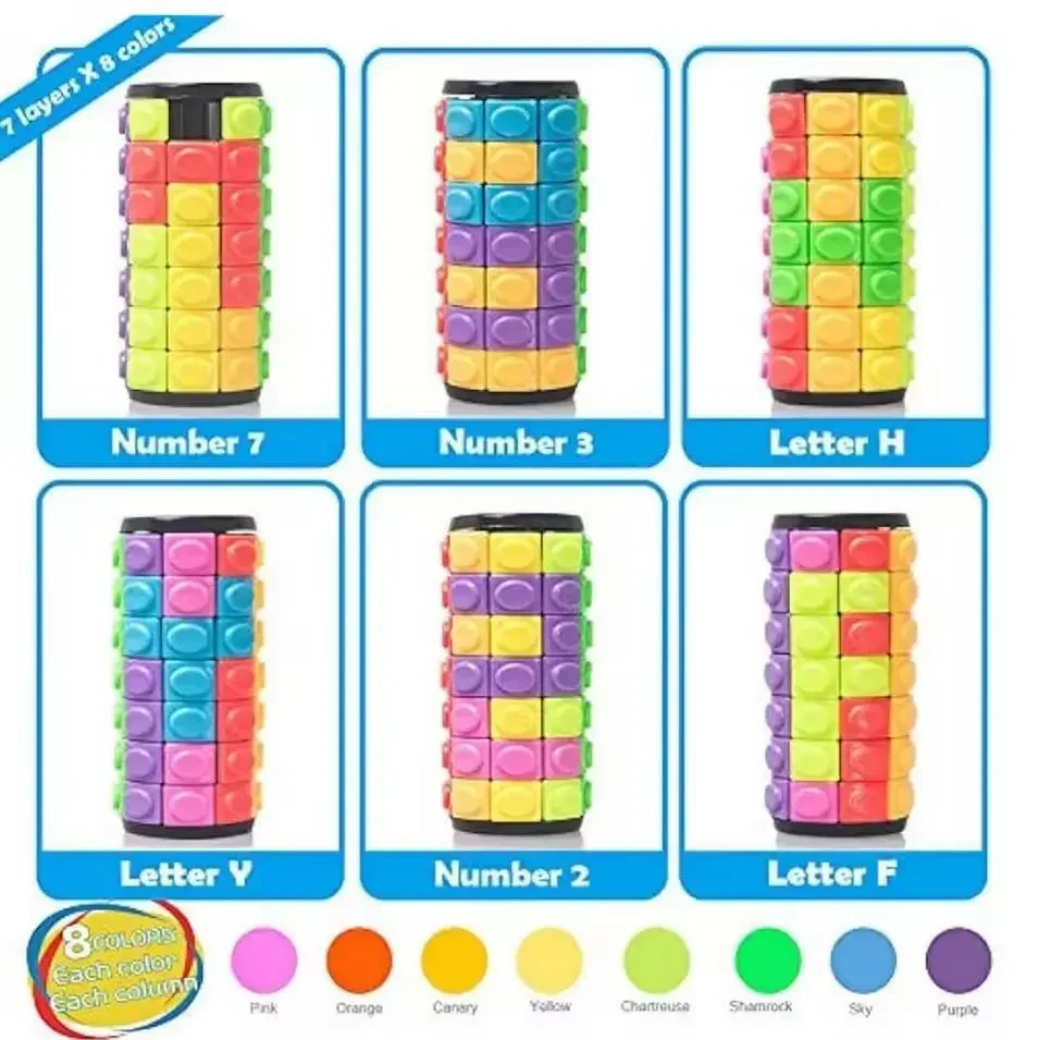Розвиваюча Логічна Іграшка Пазл Magic Cube 3D Cylinder Puzzle, Кубик Рубика у форматі Циліндру