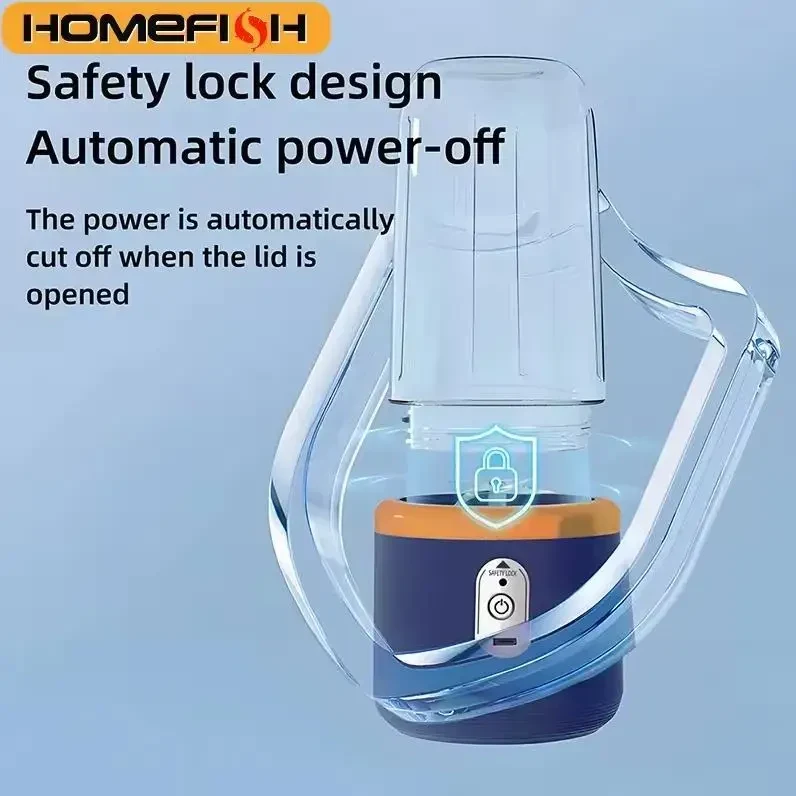Переносний електричний блендер Portable Blender Bottle Electric для соків, смузі із фруктів, Синій