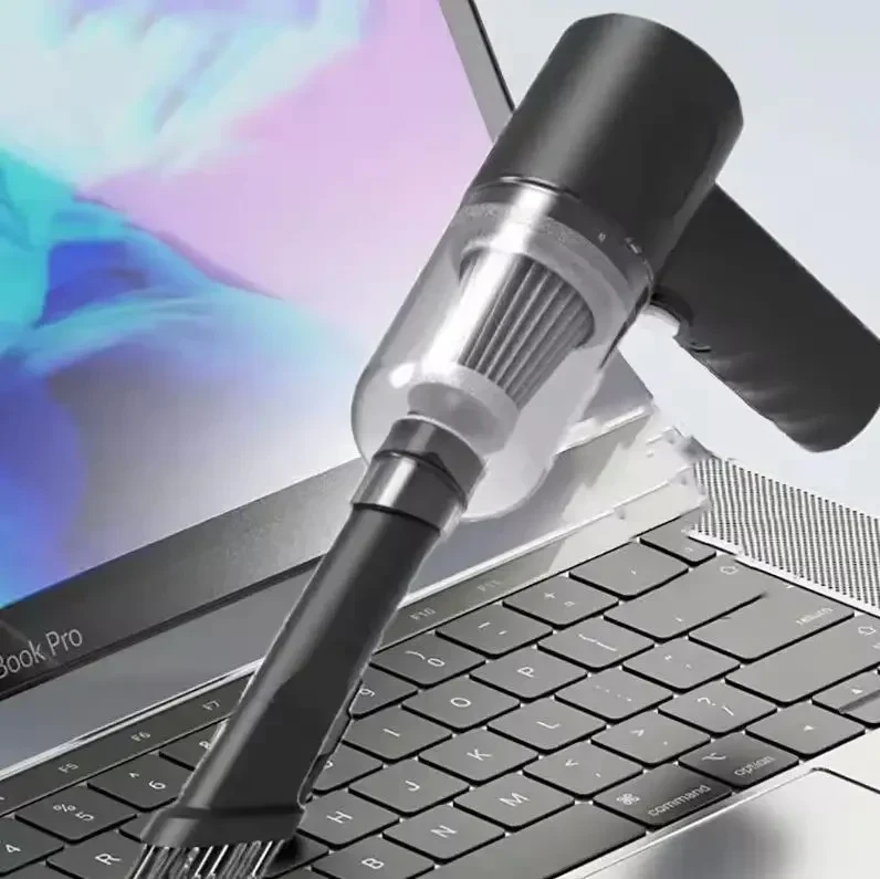 Портативний бездротовий автомобільний міні-пилосос для авто та дому, USB зарядка, Чорний