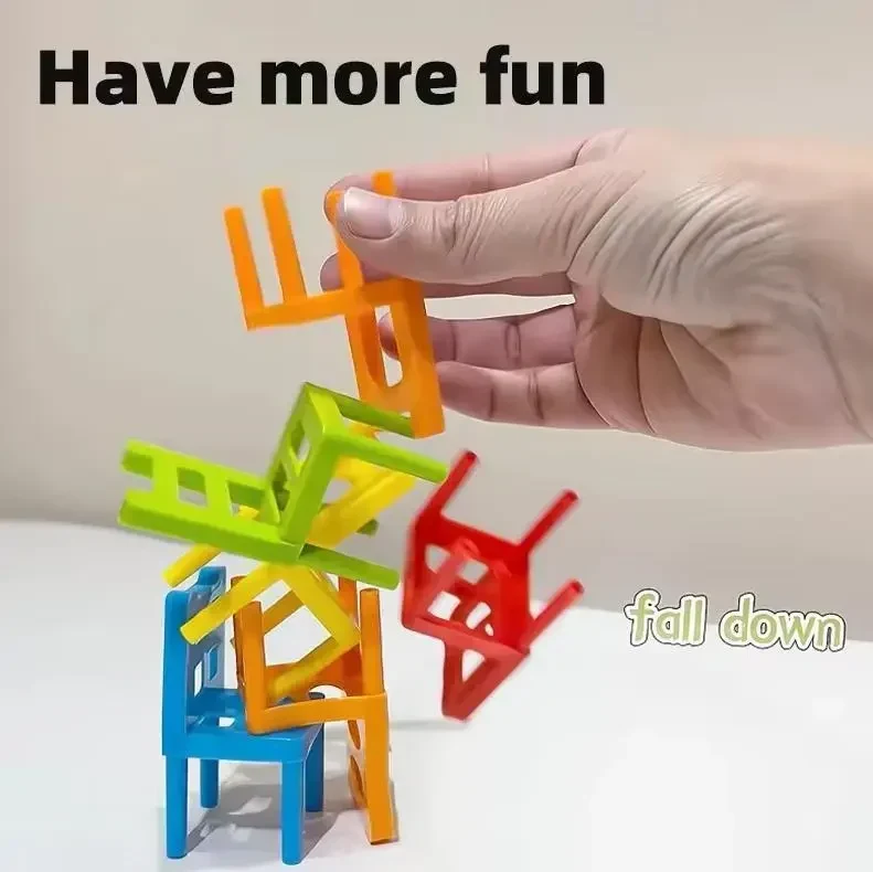 Інтерактивна настільна гра Stacking Chairs – дженга із стільців, балансувальна гра вежа, 42 стільця в наборі