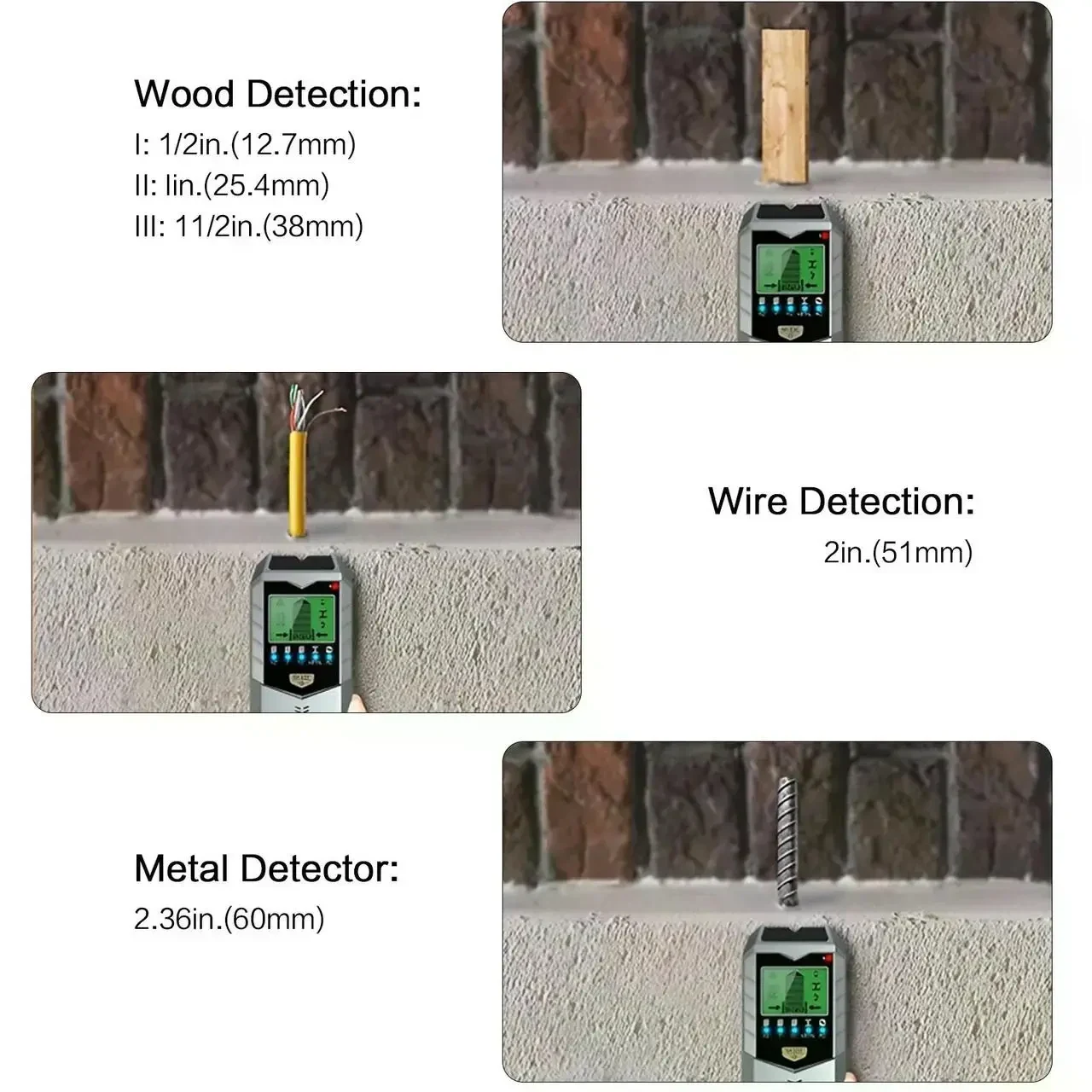 5-в-1 багатофункціональний детектор для стін Measuring Instrument Scanner — виявлення металу, деревини та електропроводки,